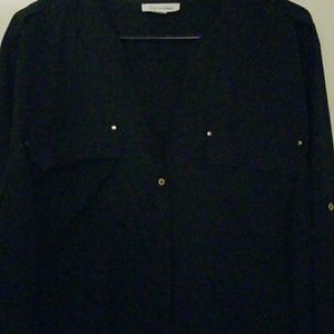 Black button up with gold buttons